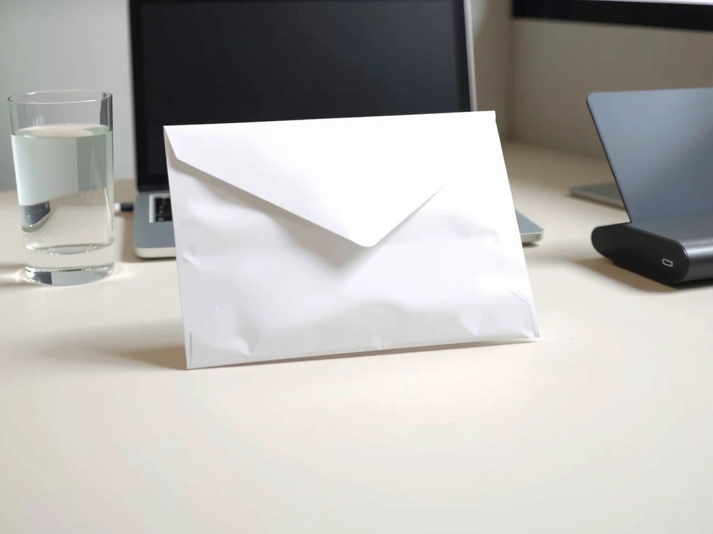 Pracovní deska s laptopem a obálkou