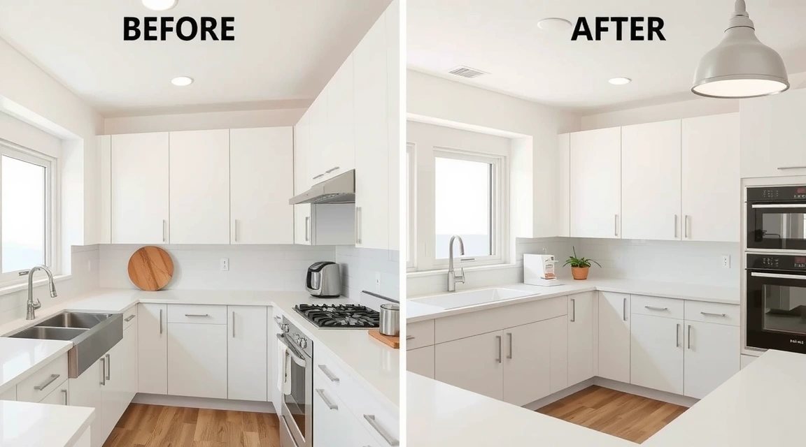 Kuchyň po hloubkovém úklidu, čistá a sterilní